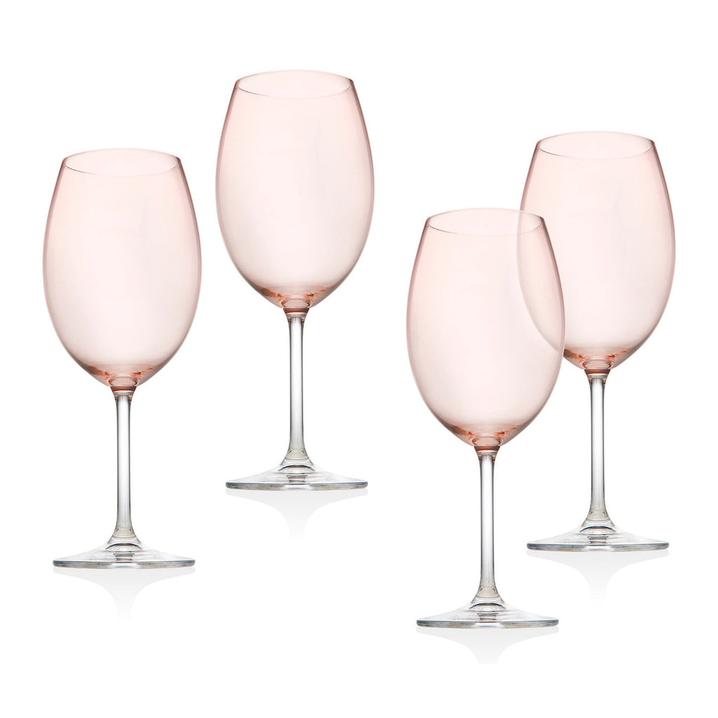 Alfresco Wine Glasses Boho Floral Blush Set of 4