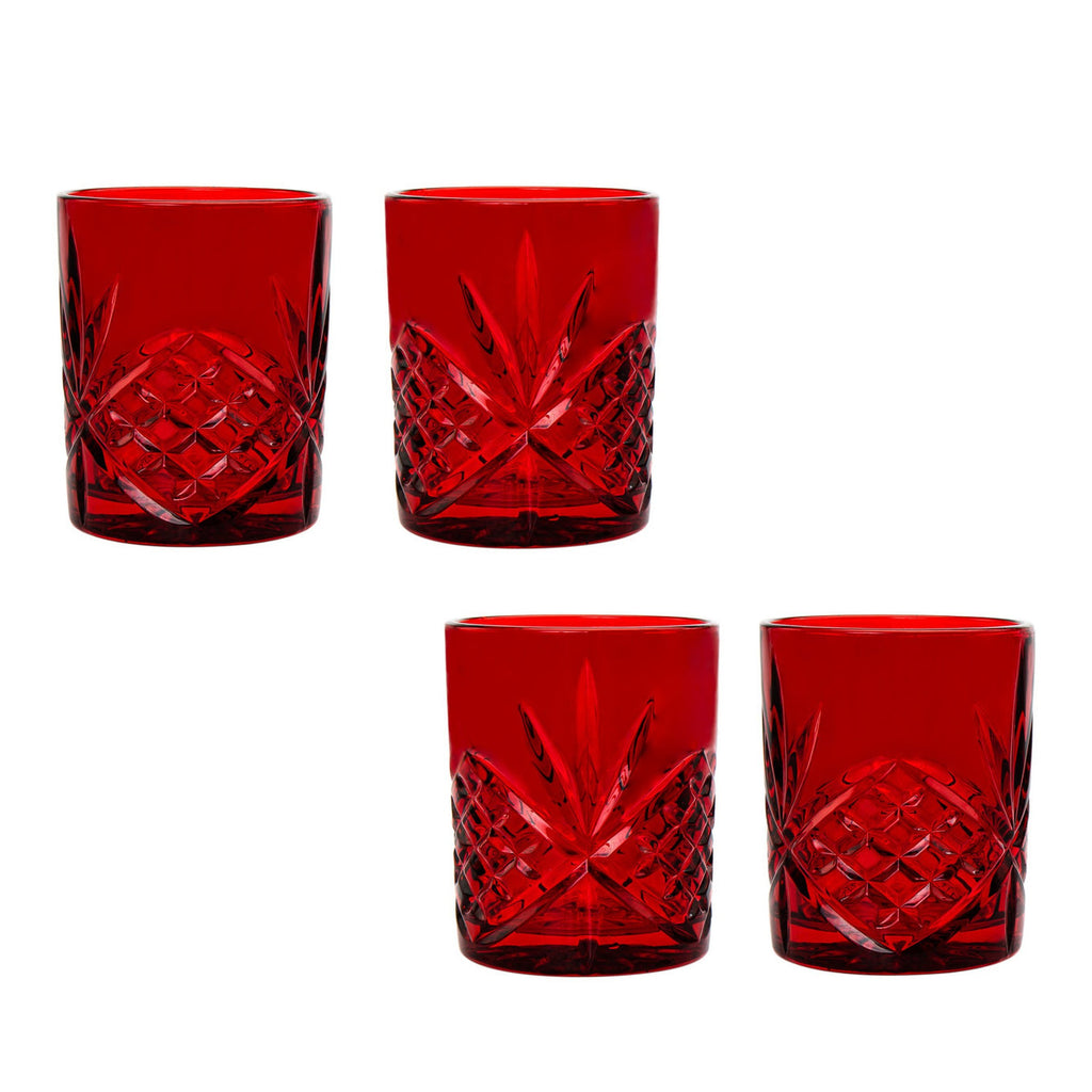 Trestle Highball Glasses Set of 4, Red