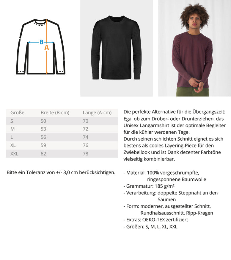 Longsleeve Größentabelle von IYBF