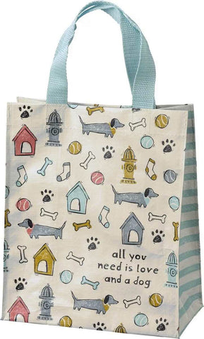 dog design on tote bag