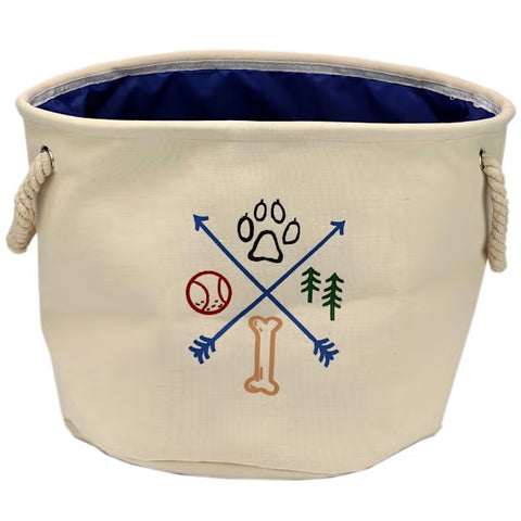 dog canvas toy basket