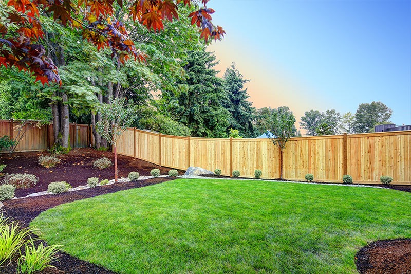 fenced in backyard