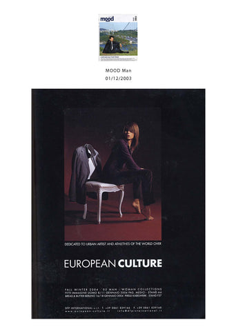 2003 Editorials of European Culture by David Peppicelli. Made in Italy. Design by David Peppicelli: CEO of European Culture. Style by David Peppicelli