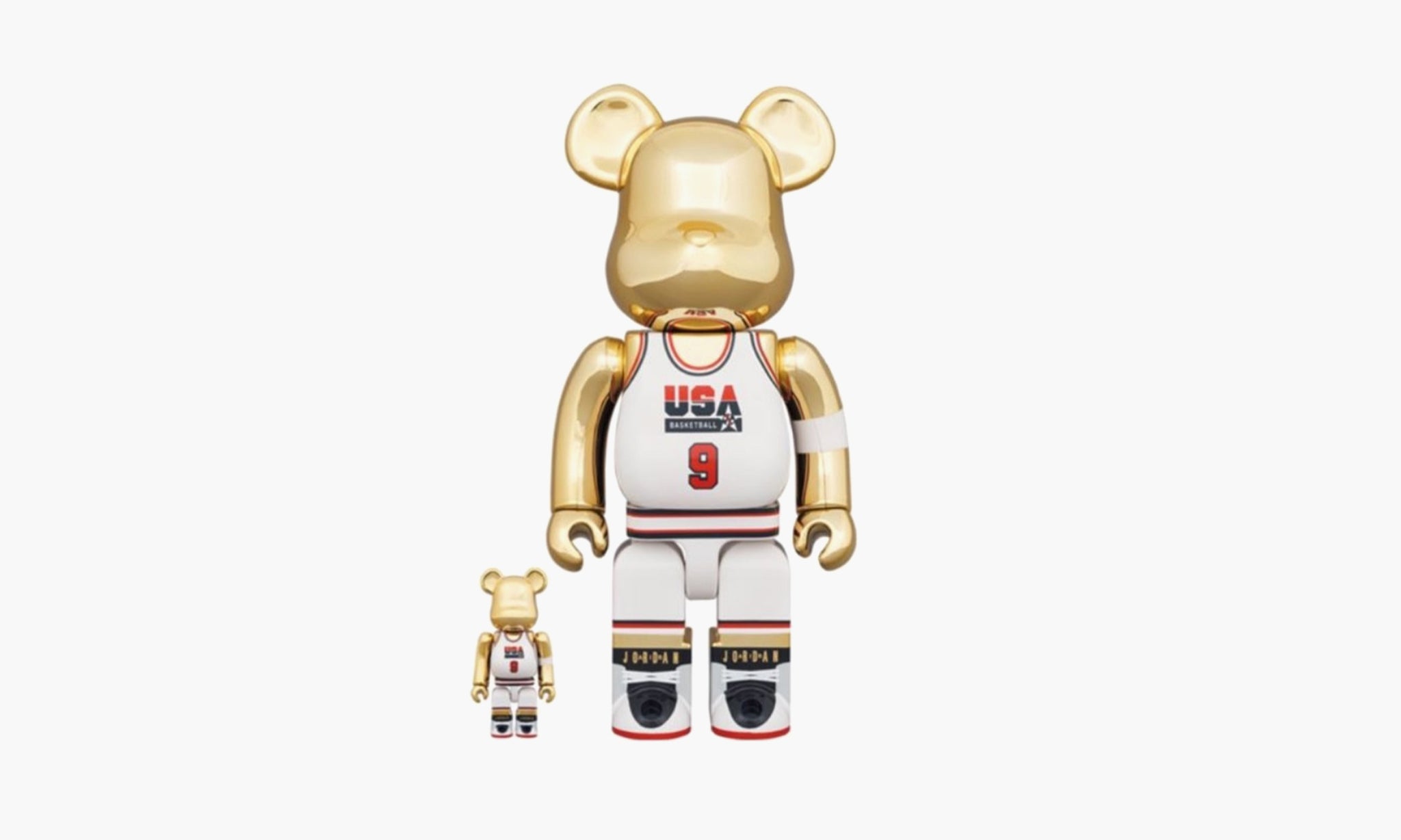 Bearbrick Michael Jordan 1985 Rookie Jersey 1000% Gold Chrome