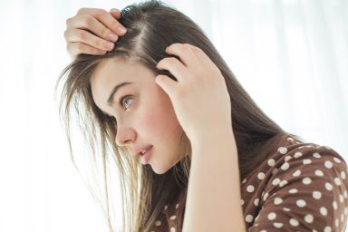 Women with female temple hair loss