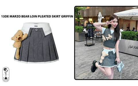 chân váy nữ 13de marzo bear loin pleated skirt griffin