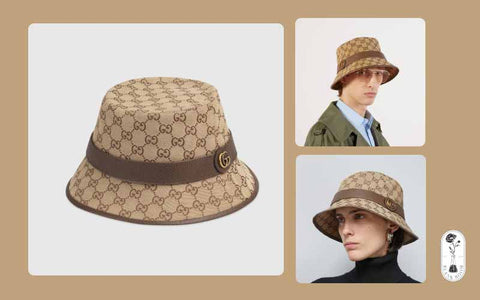 nón gucci gg canvas bucket hat in beige canvas