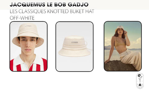 nón jacquemus le bob gadjo les classiques knotted buket hat off-white