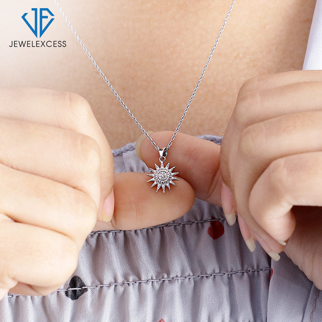 sun 925 diamond pendant