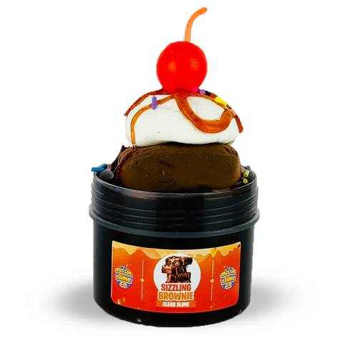 Chocolate Scented Brownie Clay Piece and Ice cream Clear Slime Clay Kit