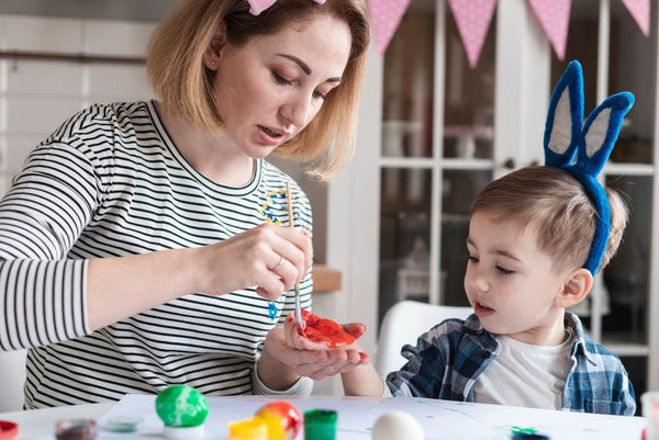 A mother and her child involved in Sensory Play Activities