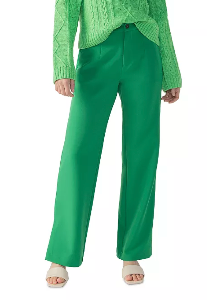 Buy Auteur Green Clare Wide-leg Pants in Silk for Women in UAE