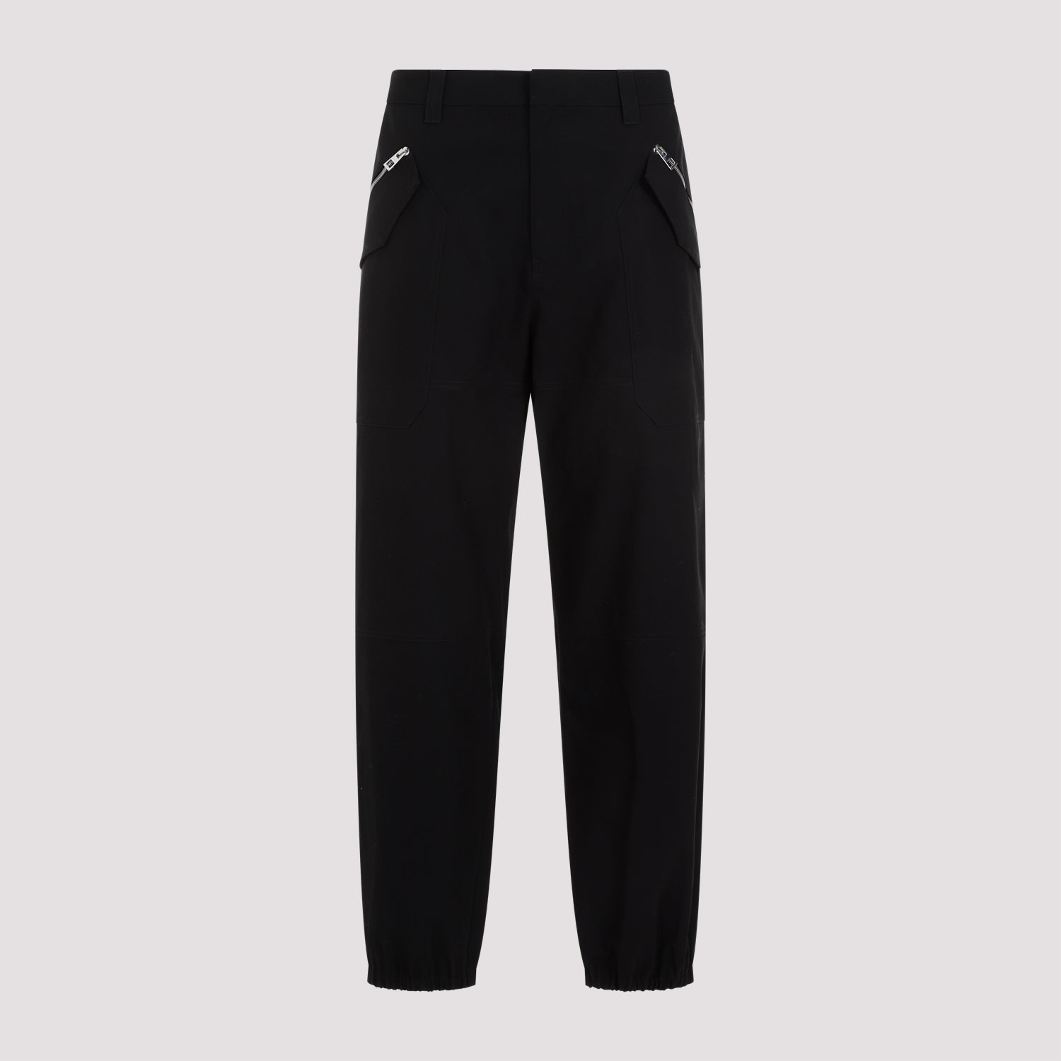 Loewe Tapered Cotton-twill Cargo Trousers In Black
