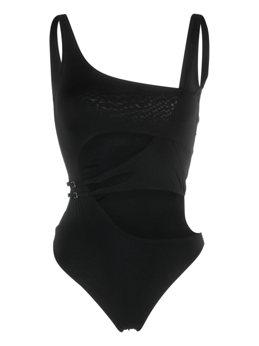 Off-white Cut-out High-cut Swimsuit In Black