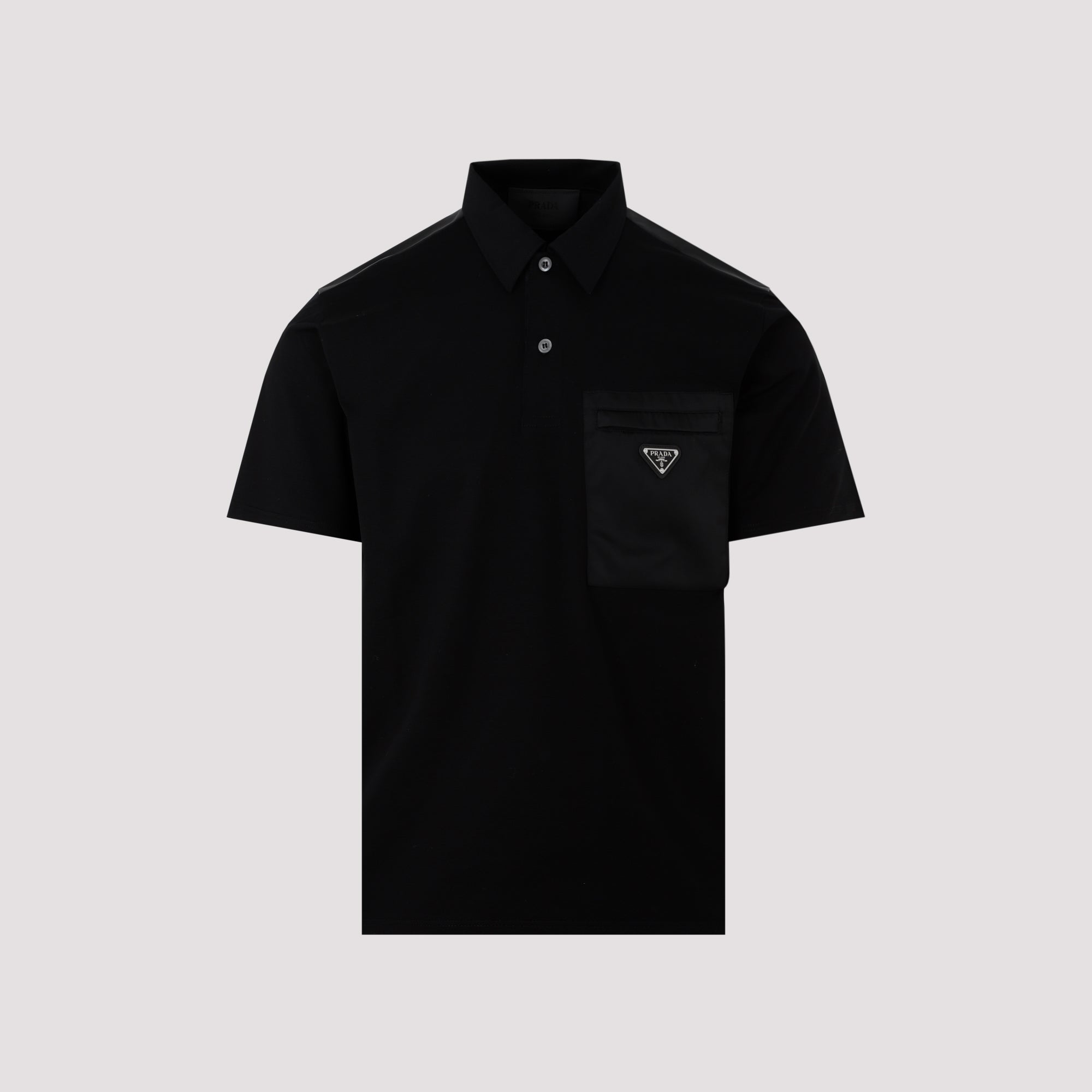 Prada Black Cotton Polo With Logo