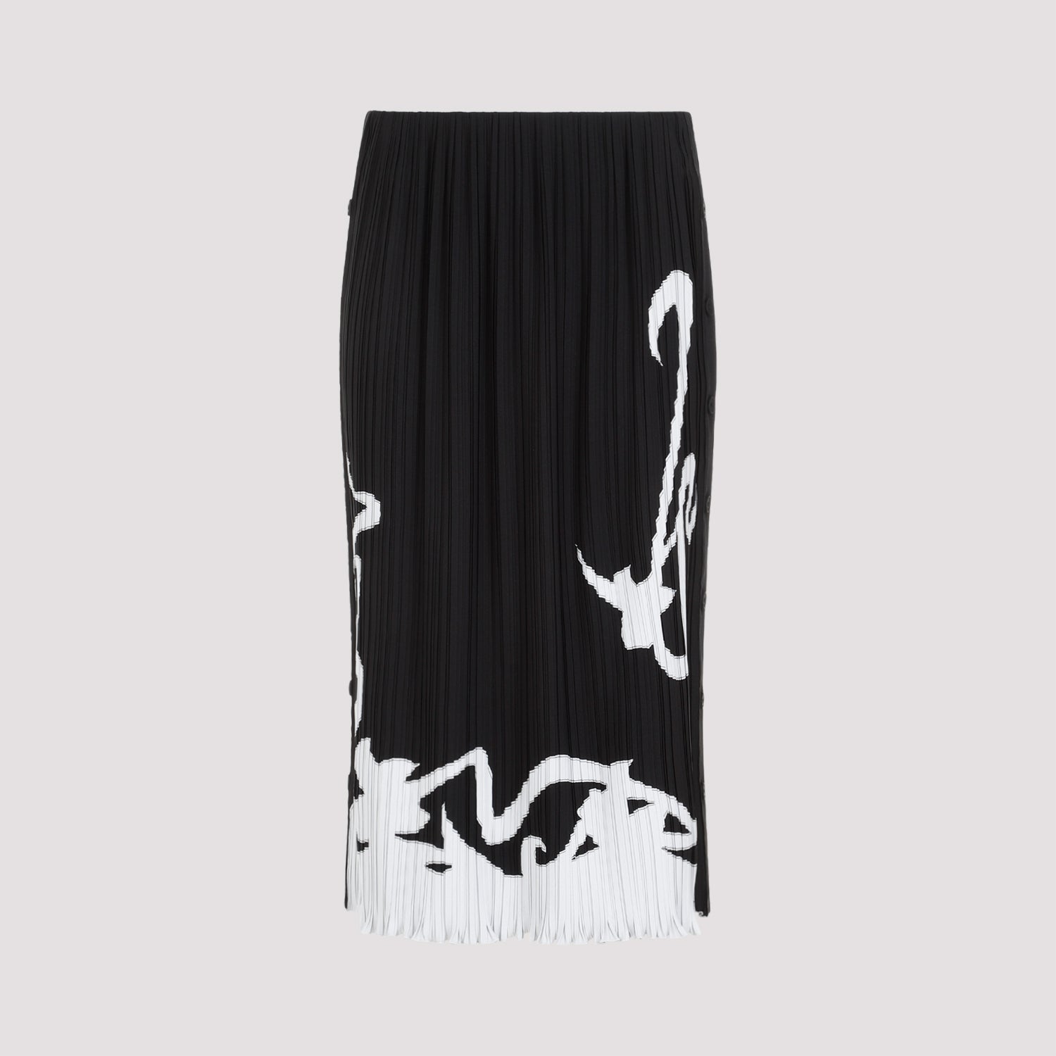 Lanvin Two-tone Pleated Skirt In Black
