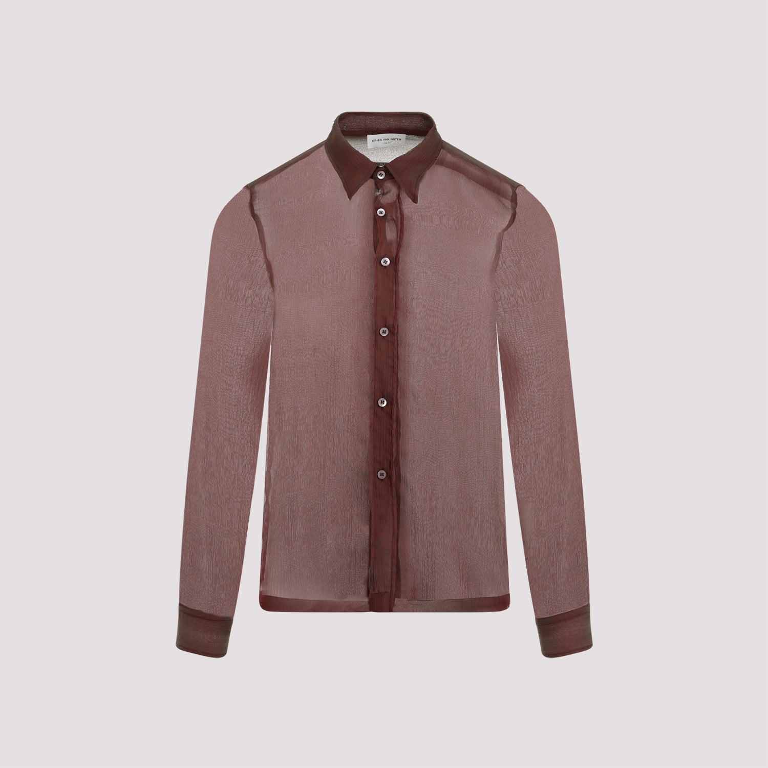 Dries Van Noten Bordeaux Congreve Silk Shirt In Red