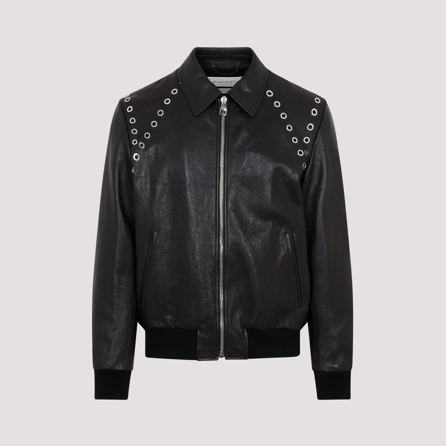 Alexander Mcqueen Black Leather Jacket