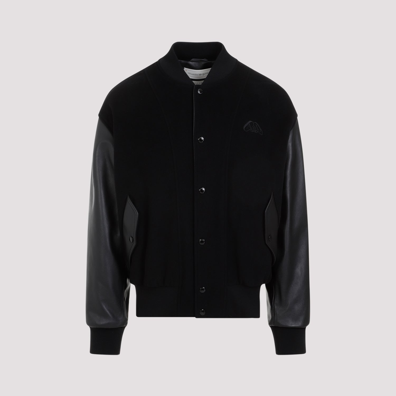 Alexander Mcqueen Hybrid Bomber Jacket In Black