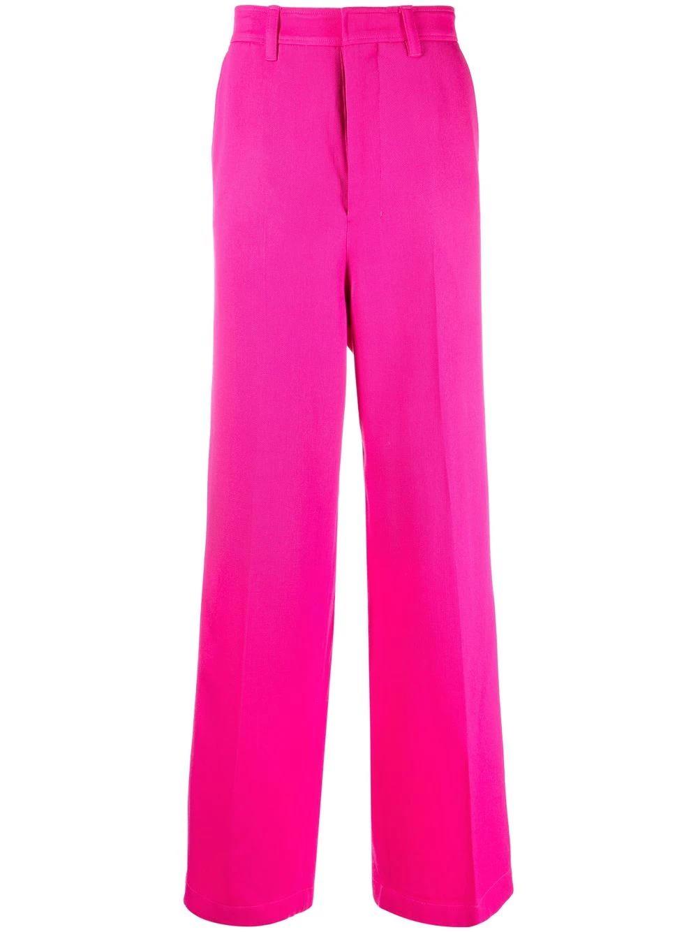 Ami Alexandre Mattiussi Wide-leg Tailored Trousers In Pink