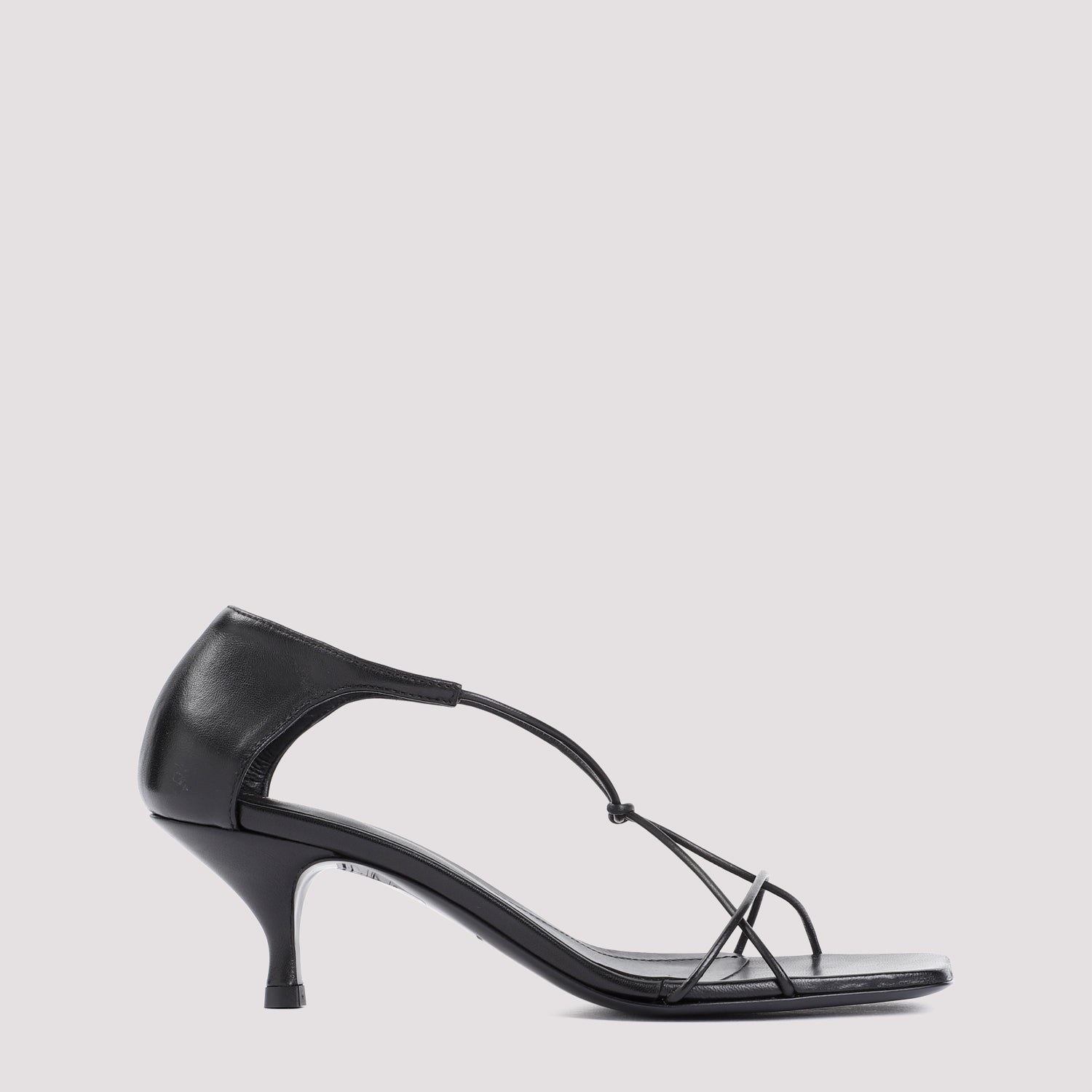 Totême Black Leather Knot Sandal