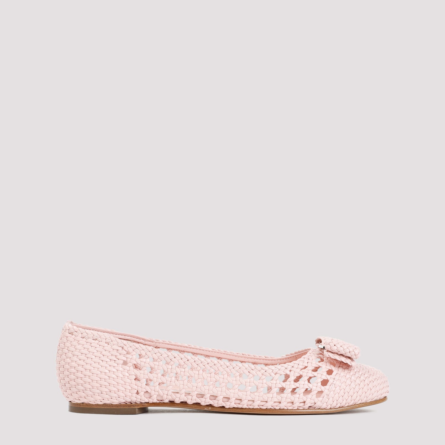 Ferragamo Woven Varina Ballet Flat In Pink