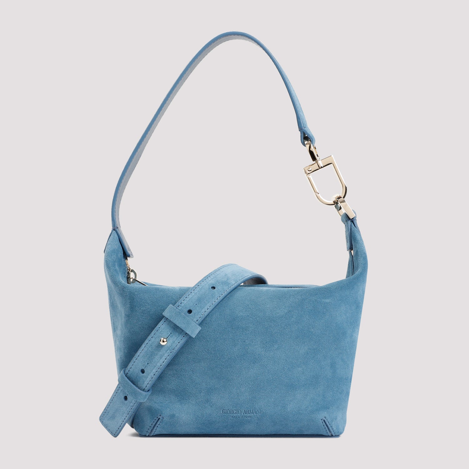 Giorgio Armani Blue Suede Calf Leather Handbag In Burgundy