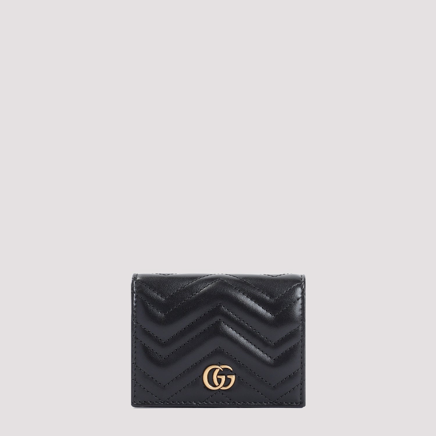 Gucci Black Gg Marmont 2.0 Leather Credit Card Case
