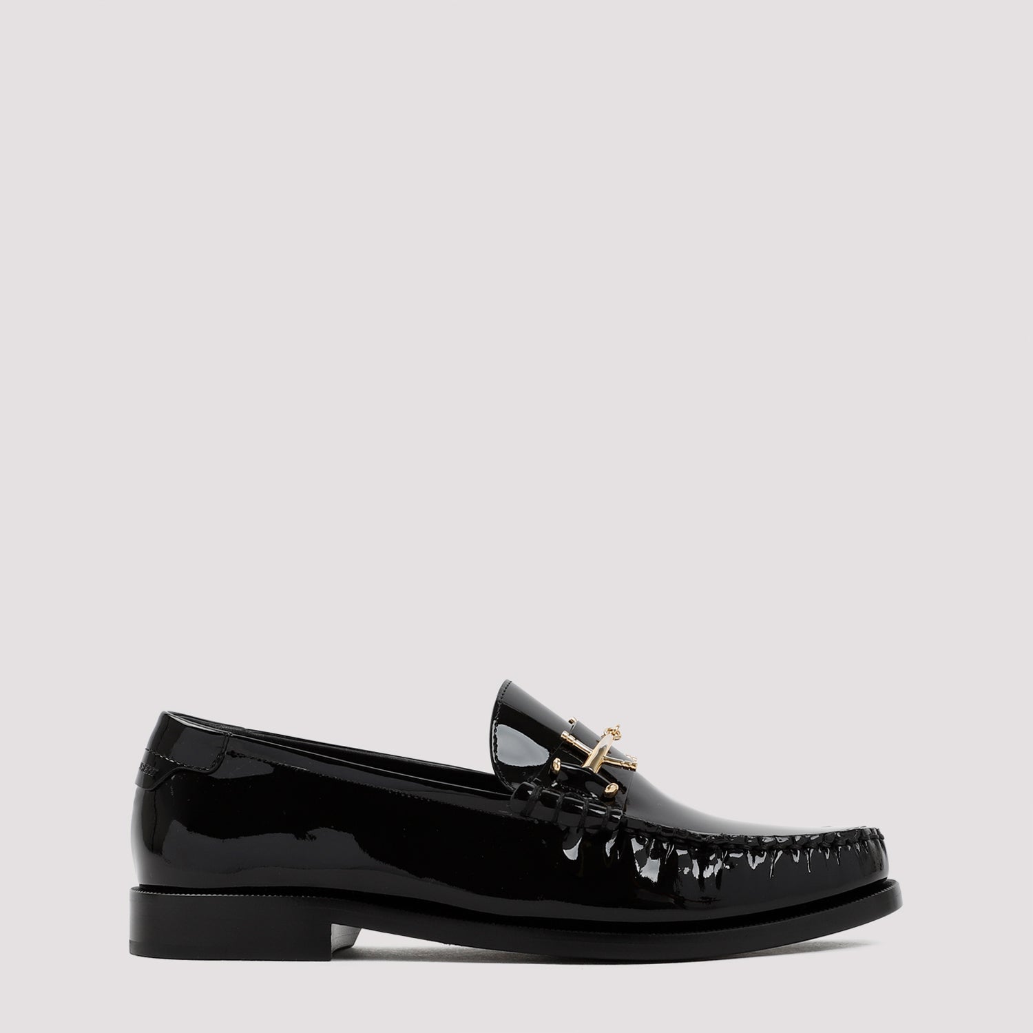 Saint Laurent Black Patent Calf Leather Loafer