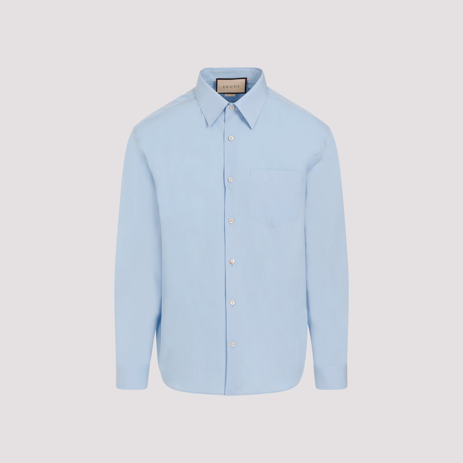 Gucci Over Boxy Logo-embroidery Cotton-poplin Shirt In Blue