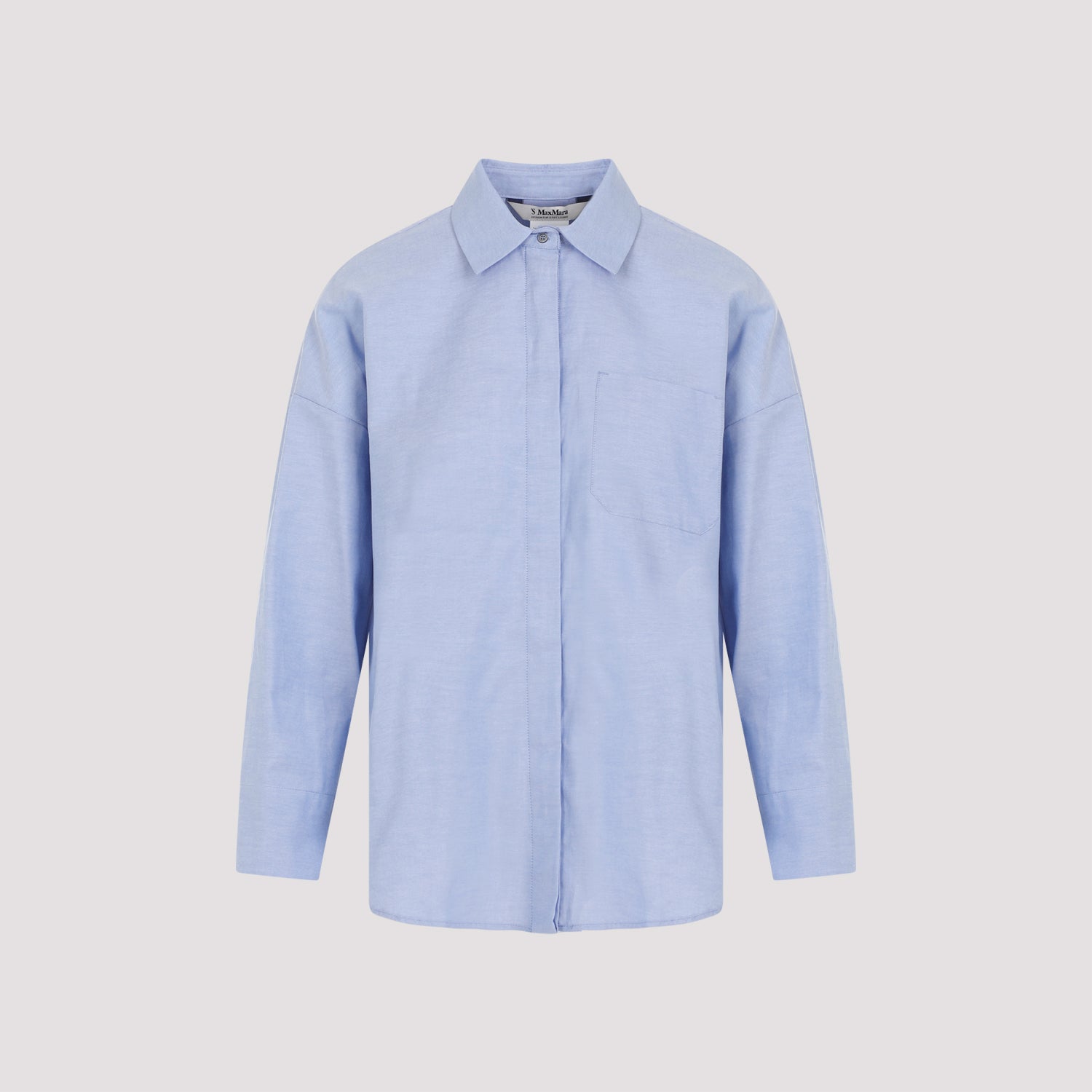 Max Mara's White Lodola Cotton Shirt In Blue