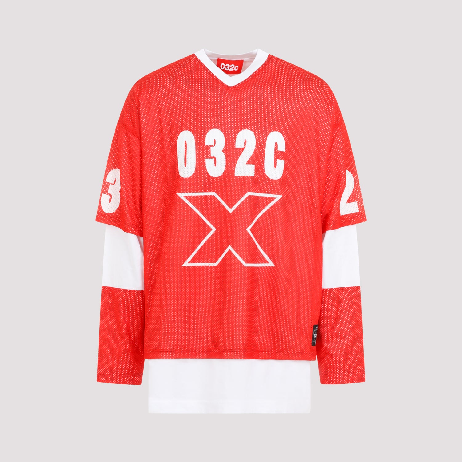 032c Lax Layered Long Sleeves T-shirt In Red