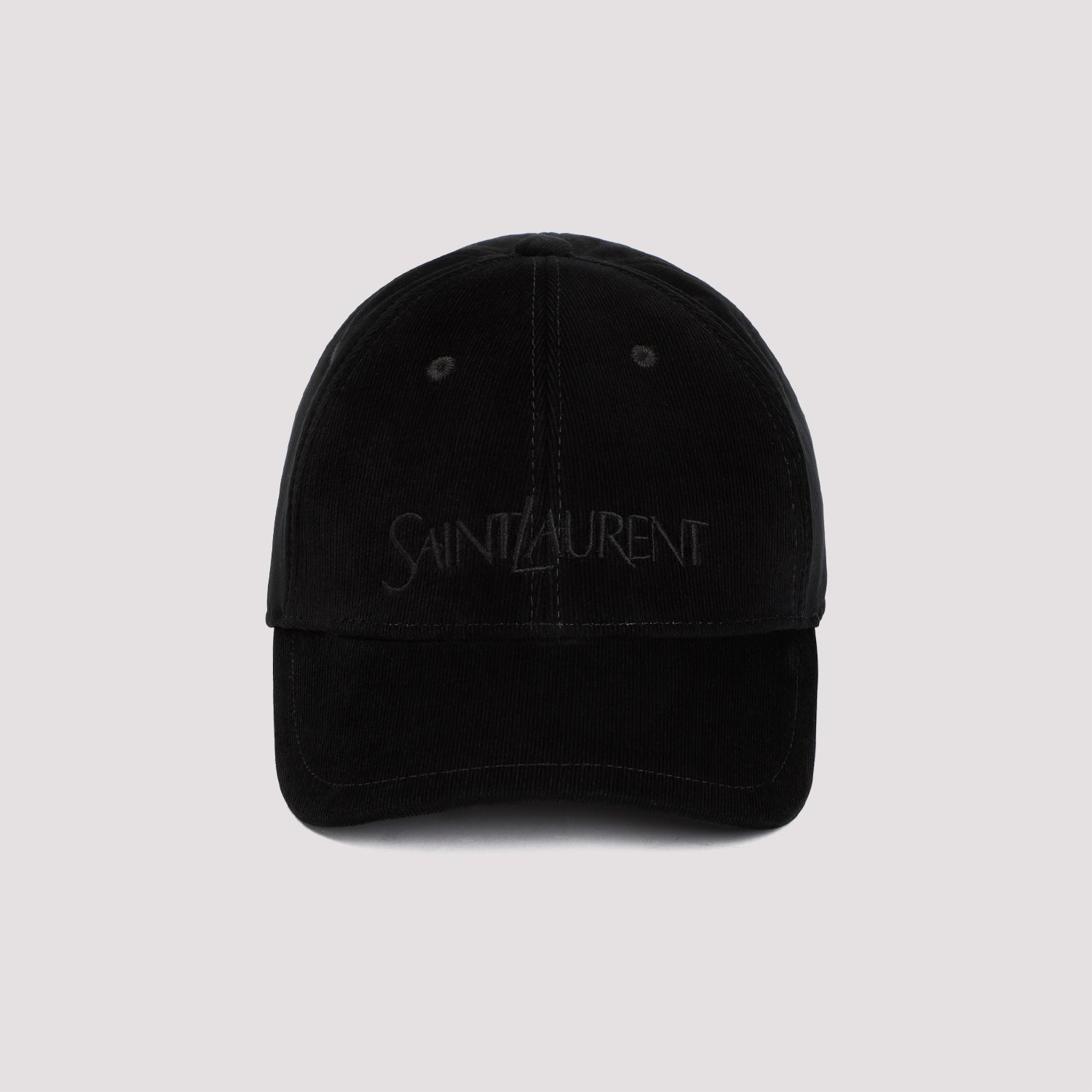 Saint Laurent Black Baseball Cotton Cap