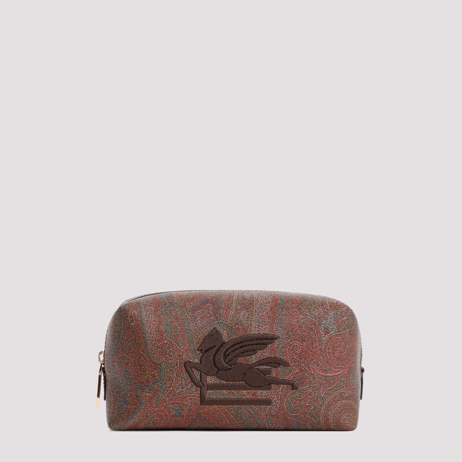 Etro Brown S Paisley Fabric Pouch
