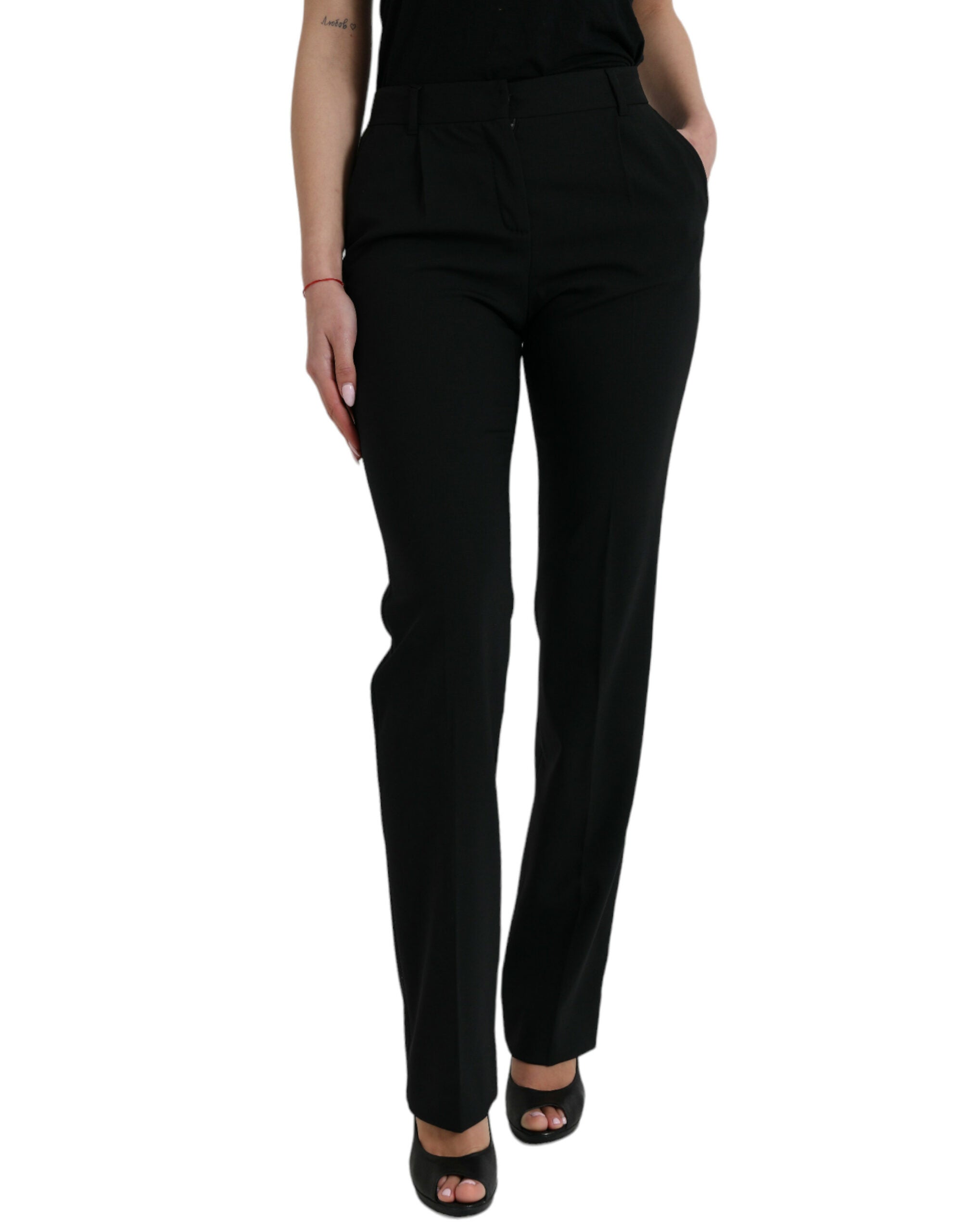 Dolce & Gabbana Elegant Tapered Wool Trousers In Black