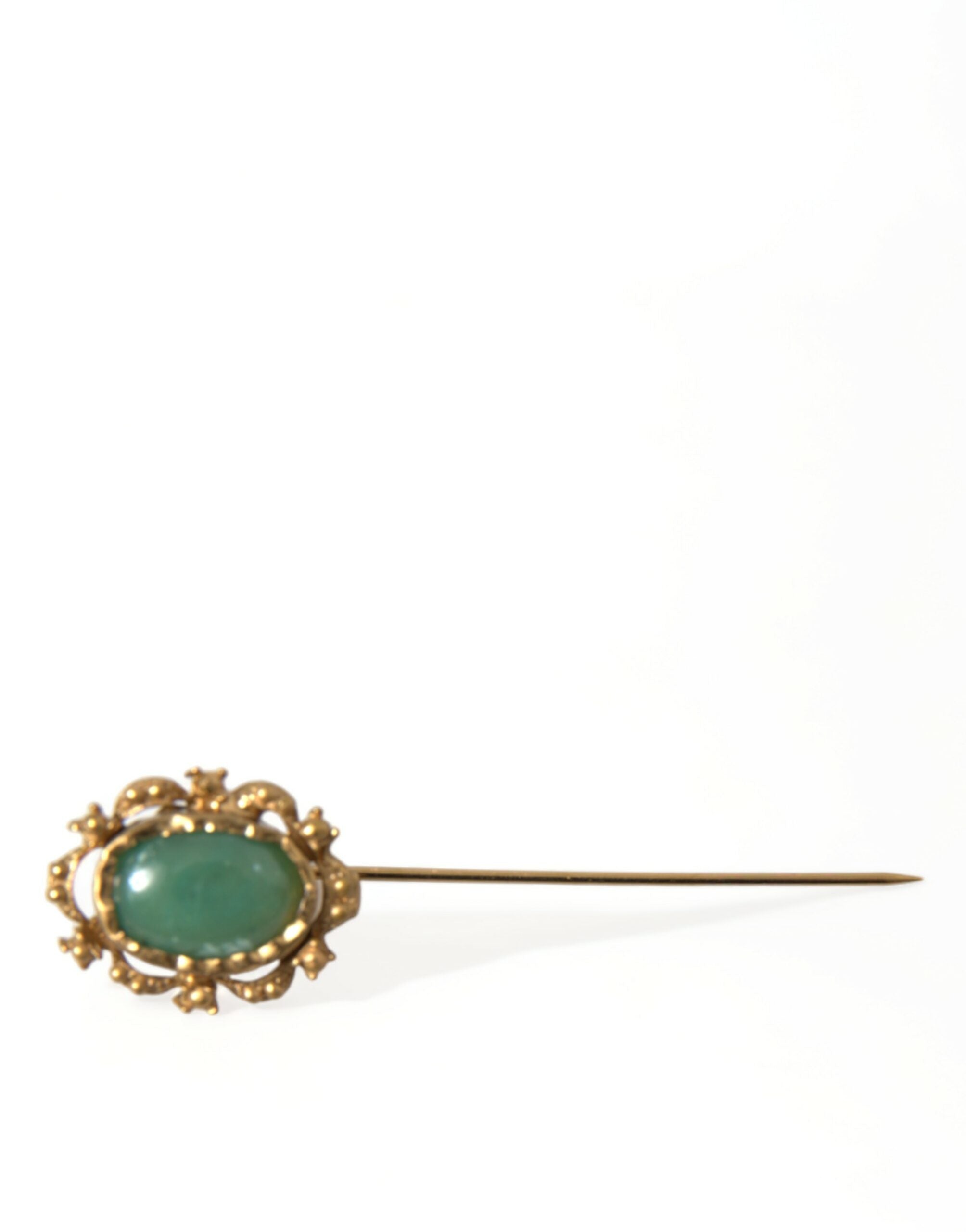 Shop Dolce & Gabbana Elegant Gold-tone Gemstone Pin Brooch