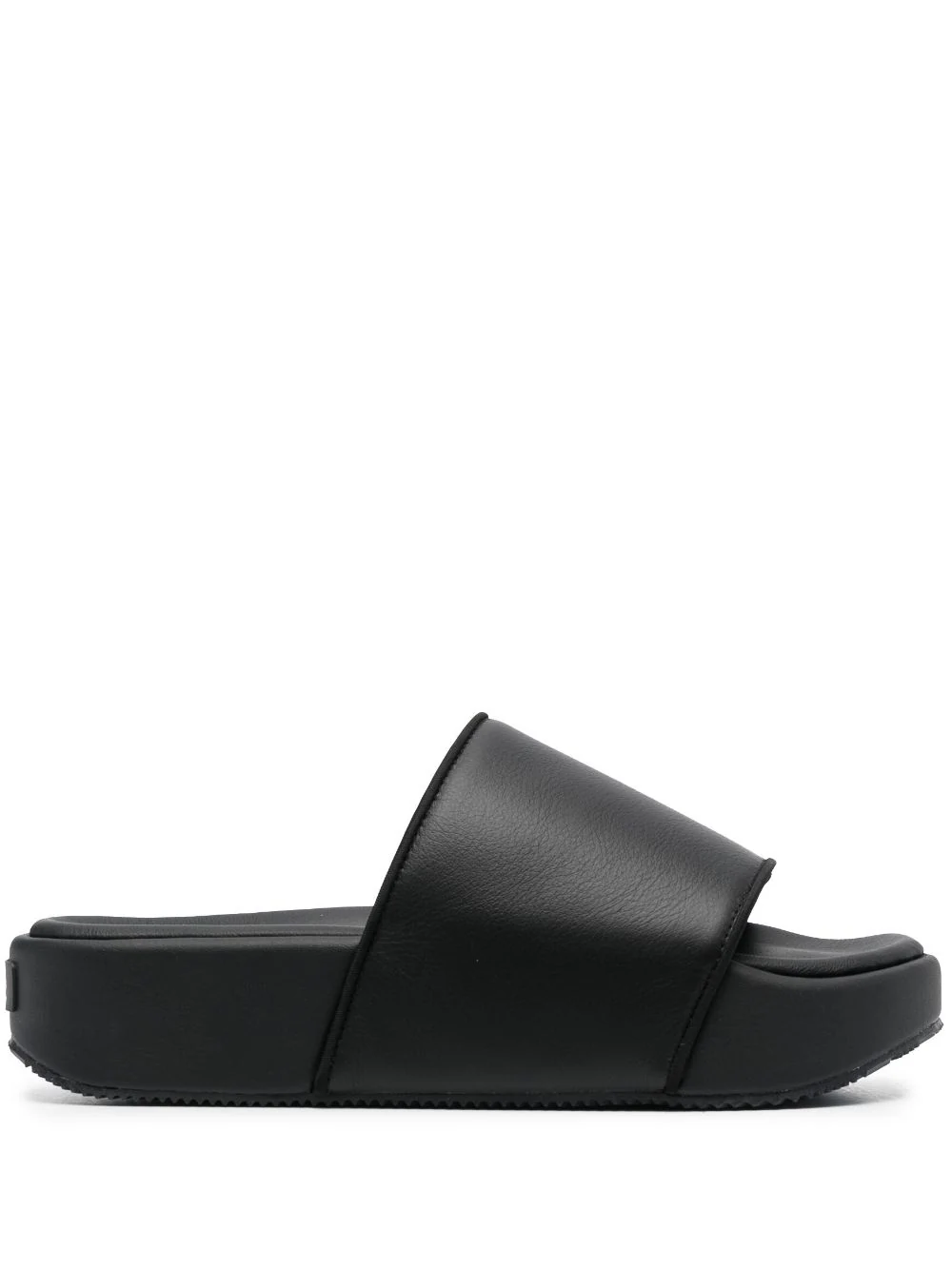 Adidas Y3 Adidas Y-3  Leather Flatform Slides In Multi