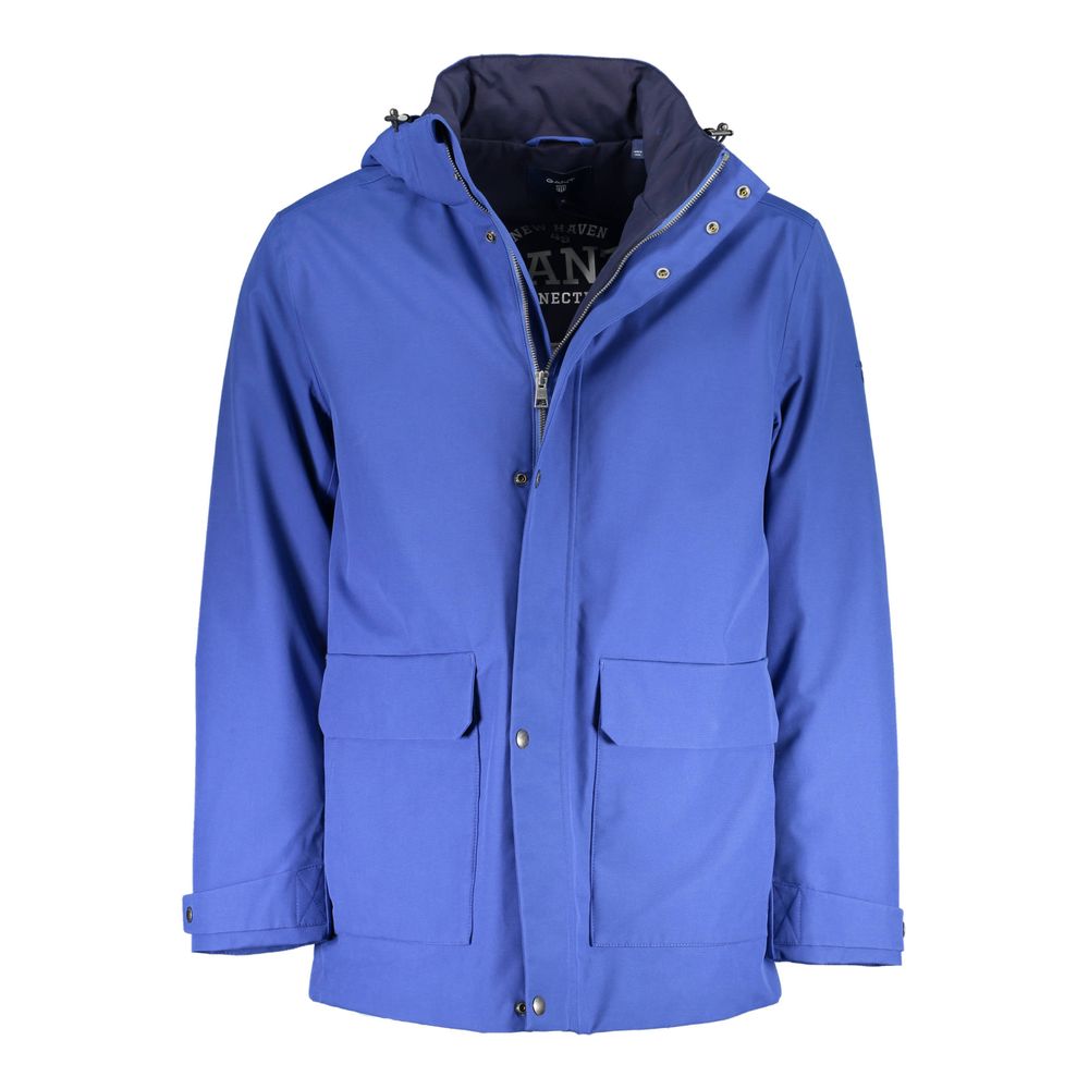 Gant Blue Cotton Men Jacket In Blue