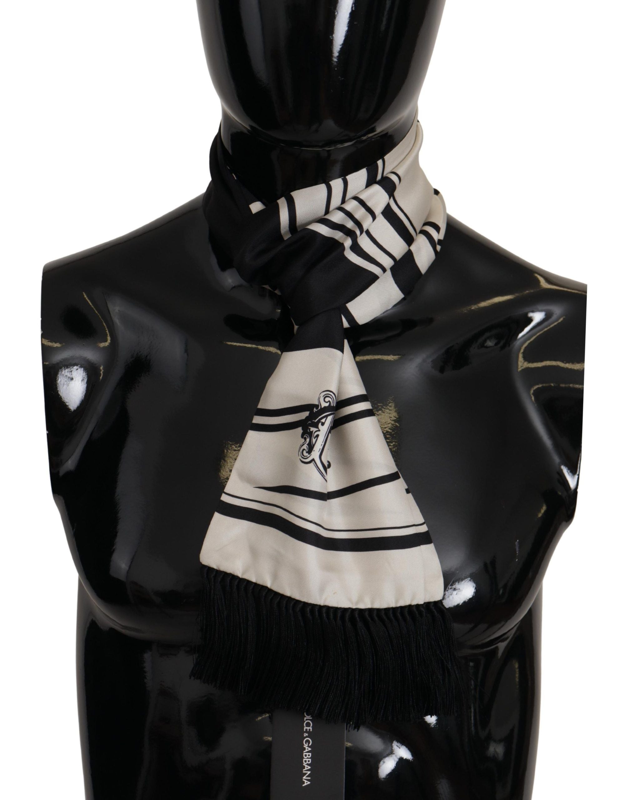 Shop Dolce & Gabbana Elegant Silk Men's Scarf In Black