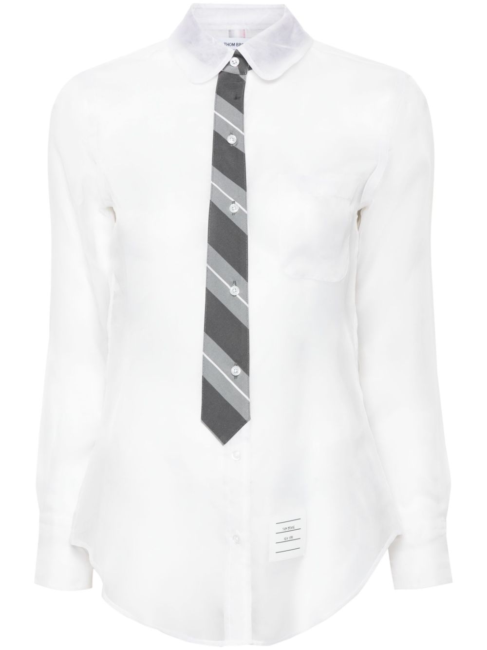 Thom Browne Organza Silk Shirt In White