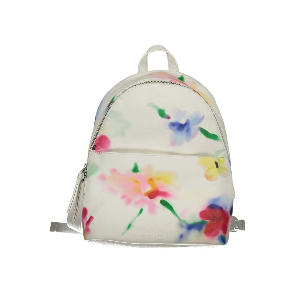 Shop Desigual White Polyester Backpack