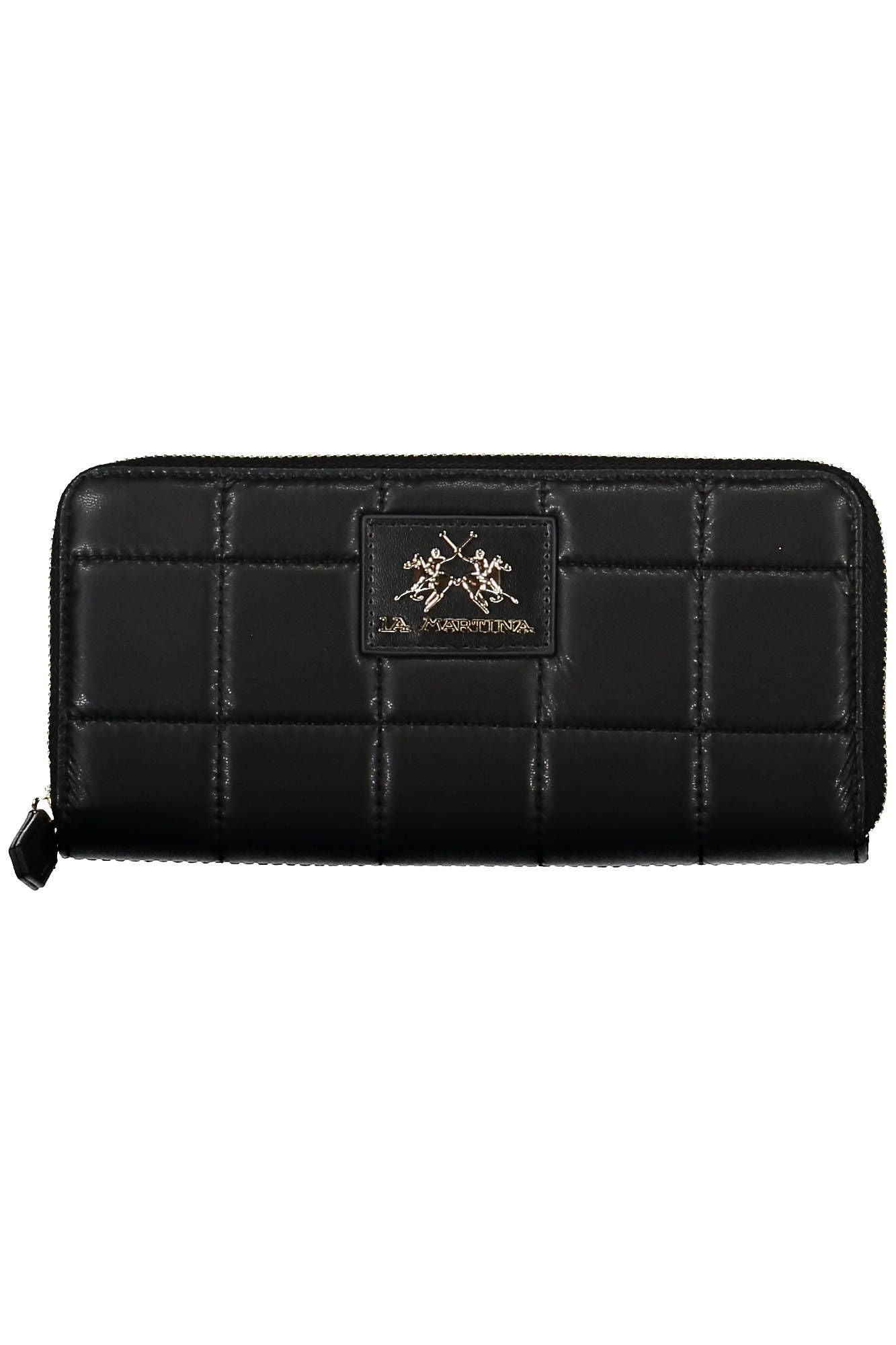 La Martina Sleek Black Polyurethane Wallet