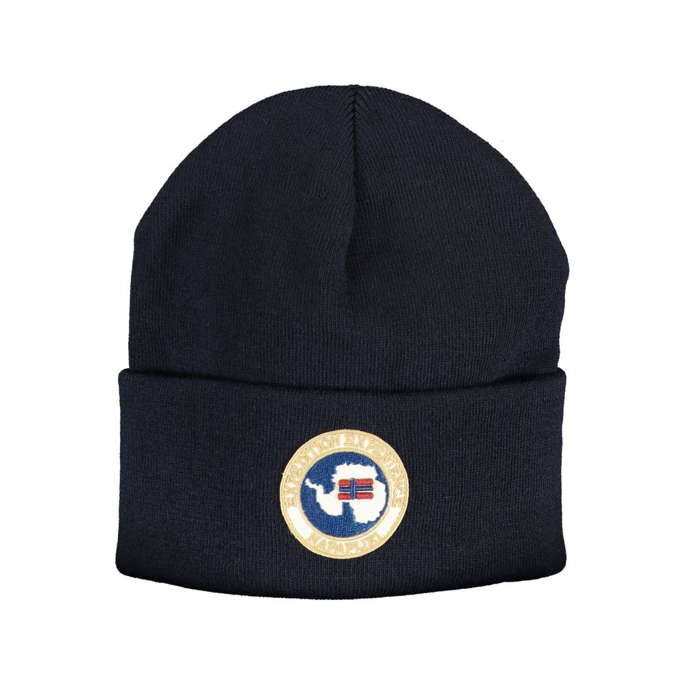 Napapijri Blue Acrylic Hats & Cap In Black
