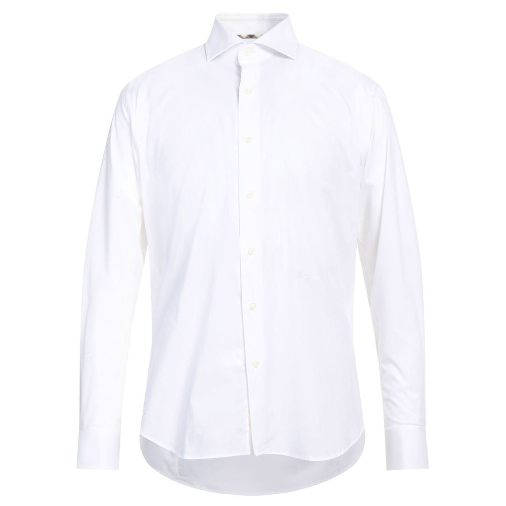 Shop Aquascutum Elegant White Cotton Blend Shirt