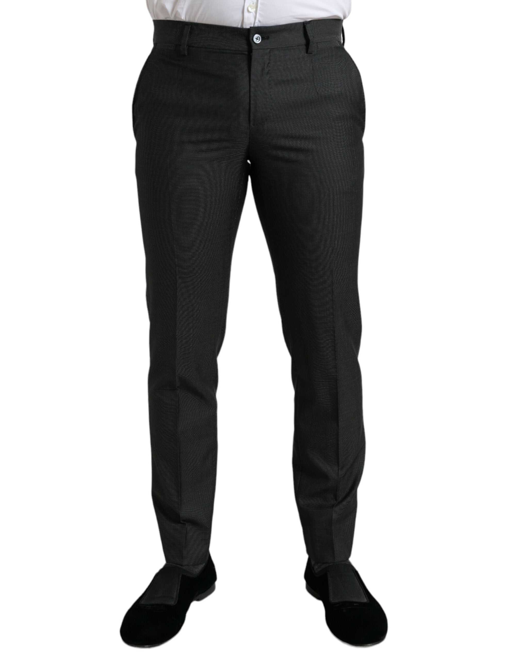 Shop Dolce & Gabbana Dark Gray Stretch Slim Formal Pants