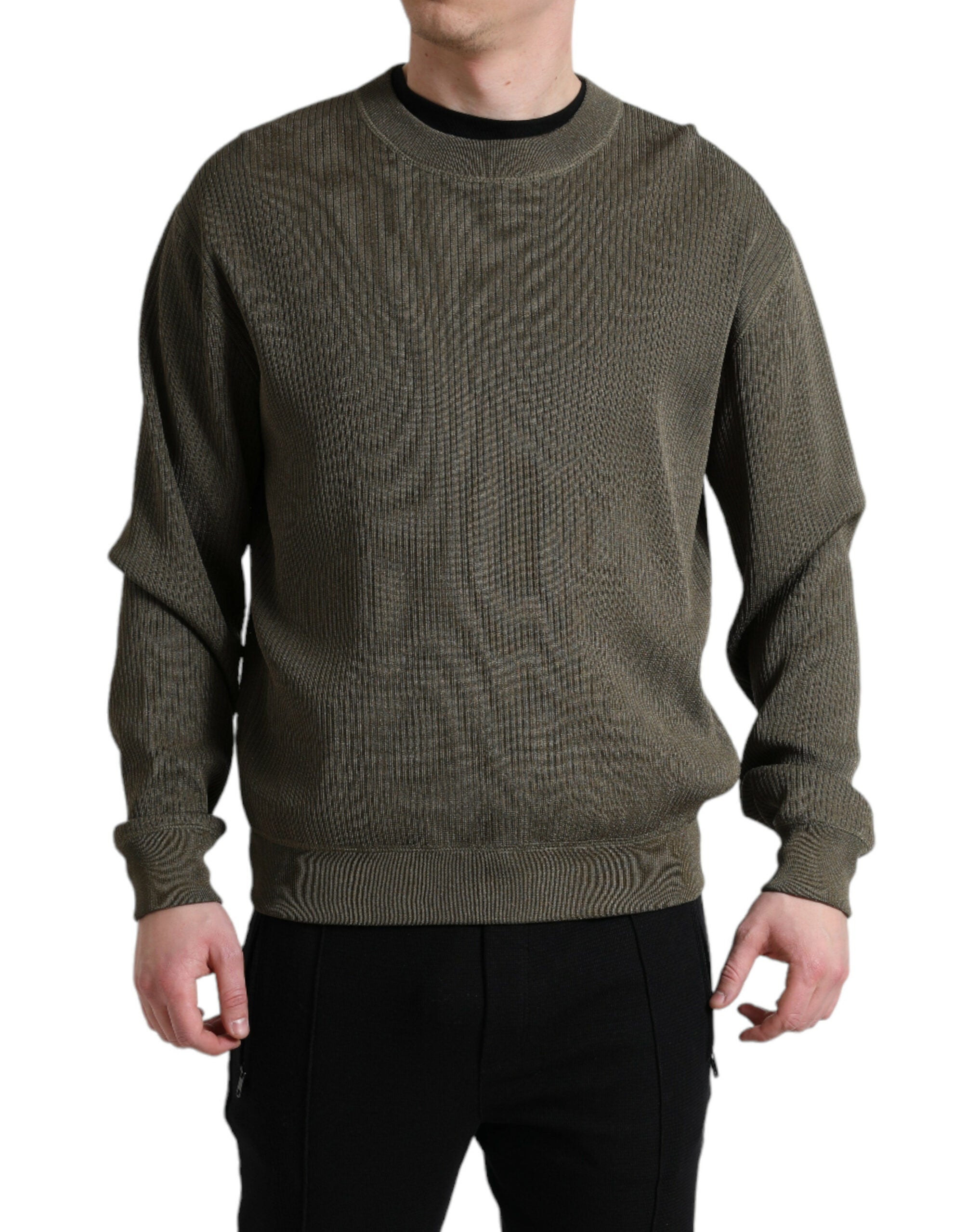 Dolce & Gabbana Green Viscose Crew Neck Men Pullover Sweater - IT48 | M