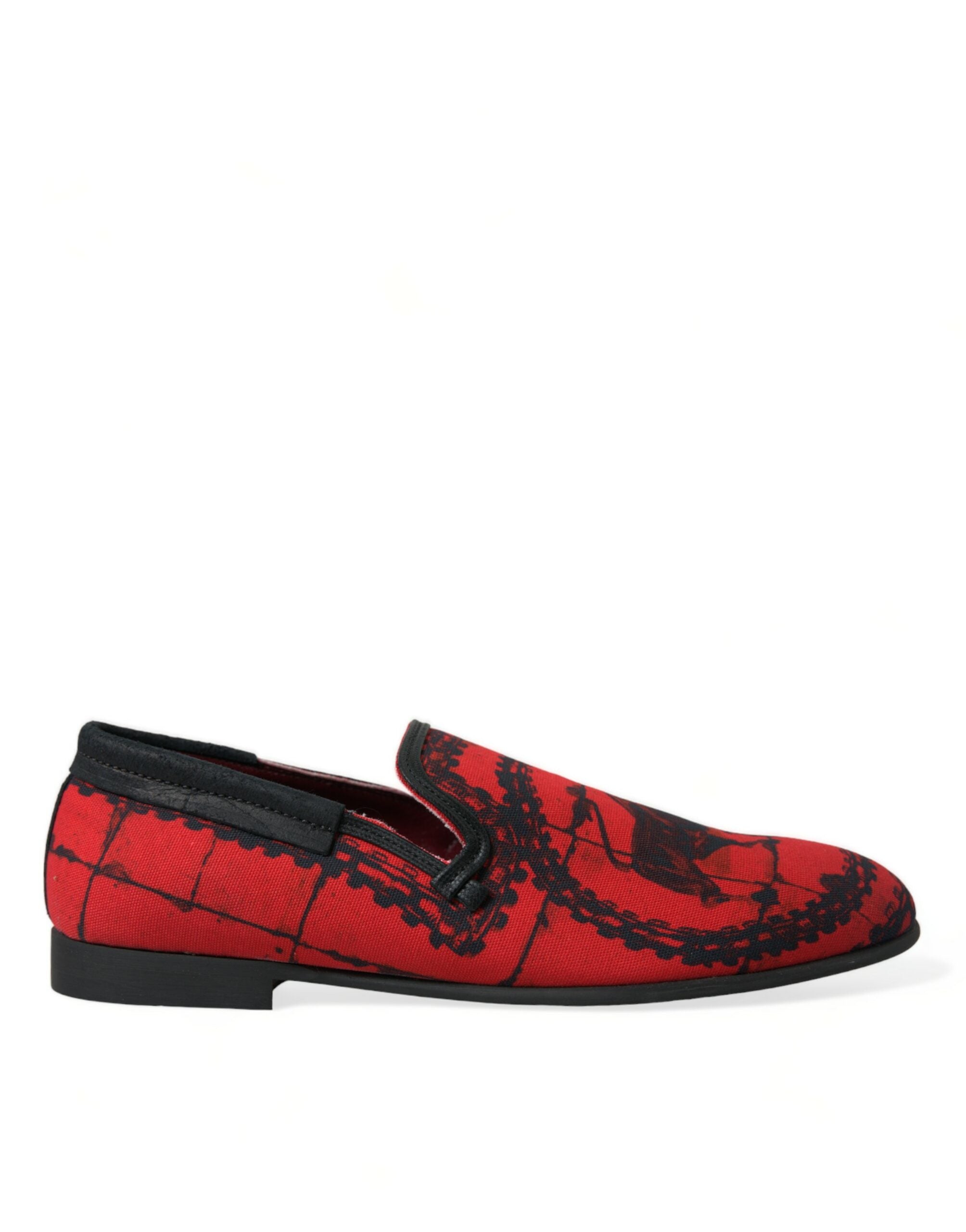 Shop Dolce & Gabbana Red Black Torero Loafers Slippers Men Shoes