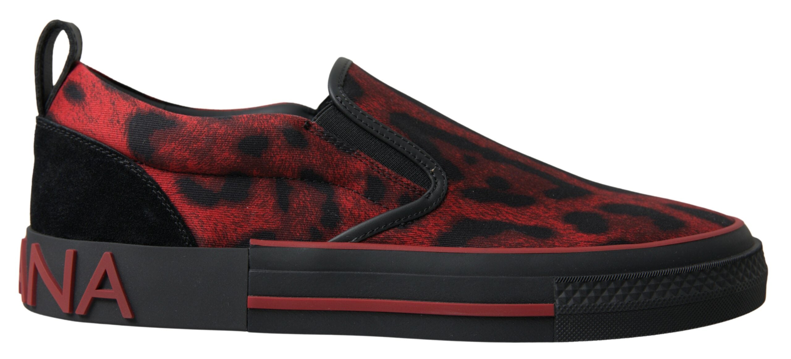 Dolce & Gabbana Red Black Leopard Loafers Sneakers Shoes - EU39/US6