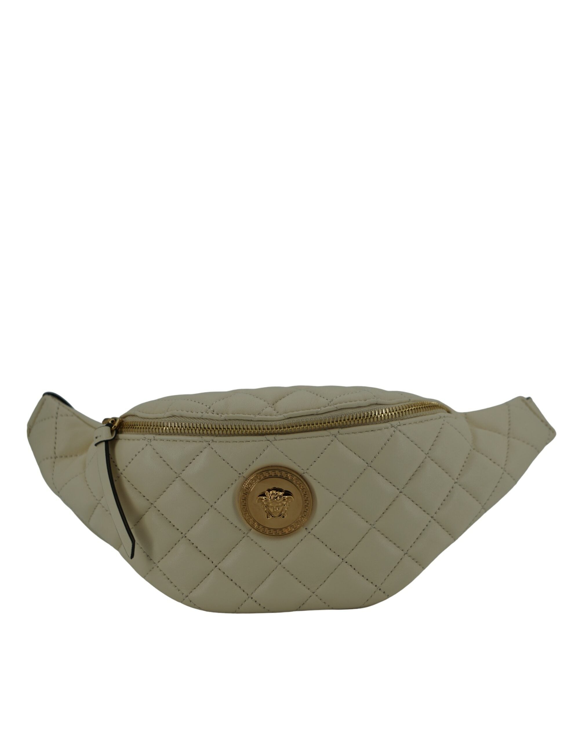 Shop Versace White Lamb Leather Belt Bag