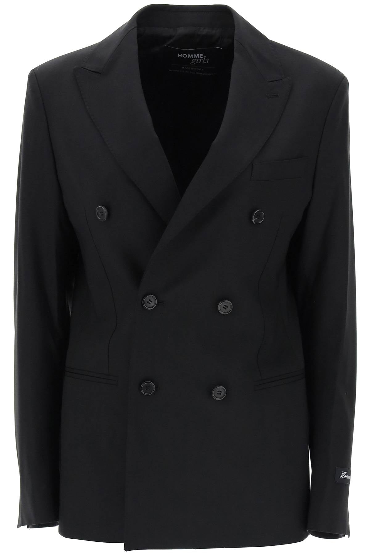 Homme Girls Slim Fit Double-breasted Blazer - 42 Nero